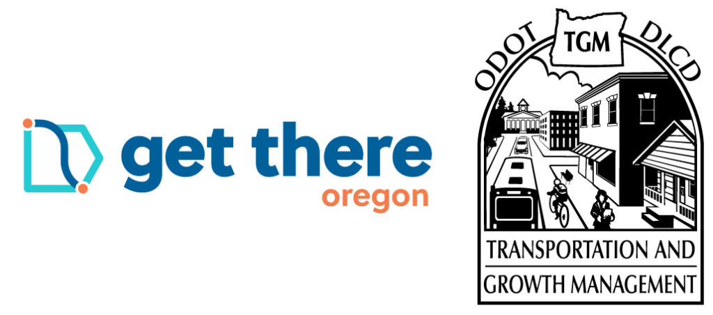 Get There Oregon logo and ODOT logo