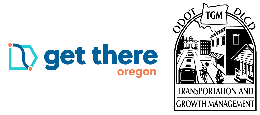 Get There Oregon logo and ODOT logo